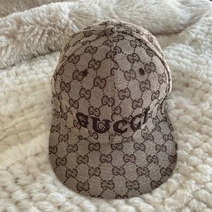 Gucci 59Fifty ball cap hat brown logo size 7 1/2